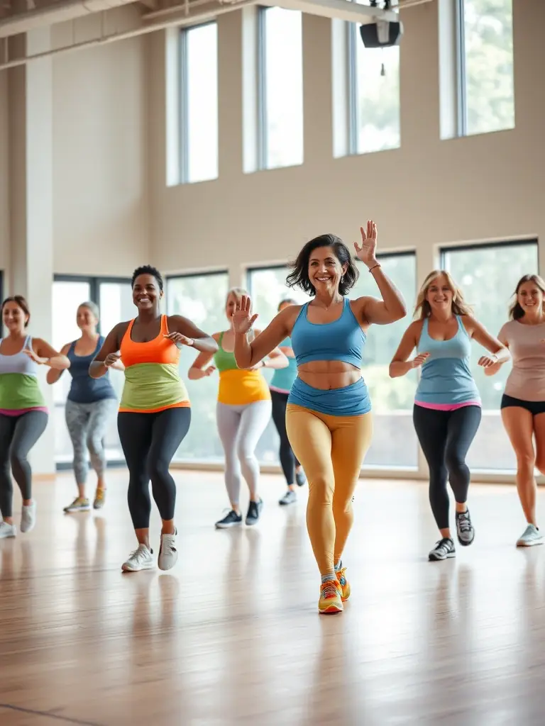 An inspiring image of participants in a fitness class, highlighting health and wellness.