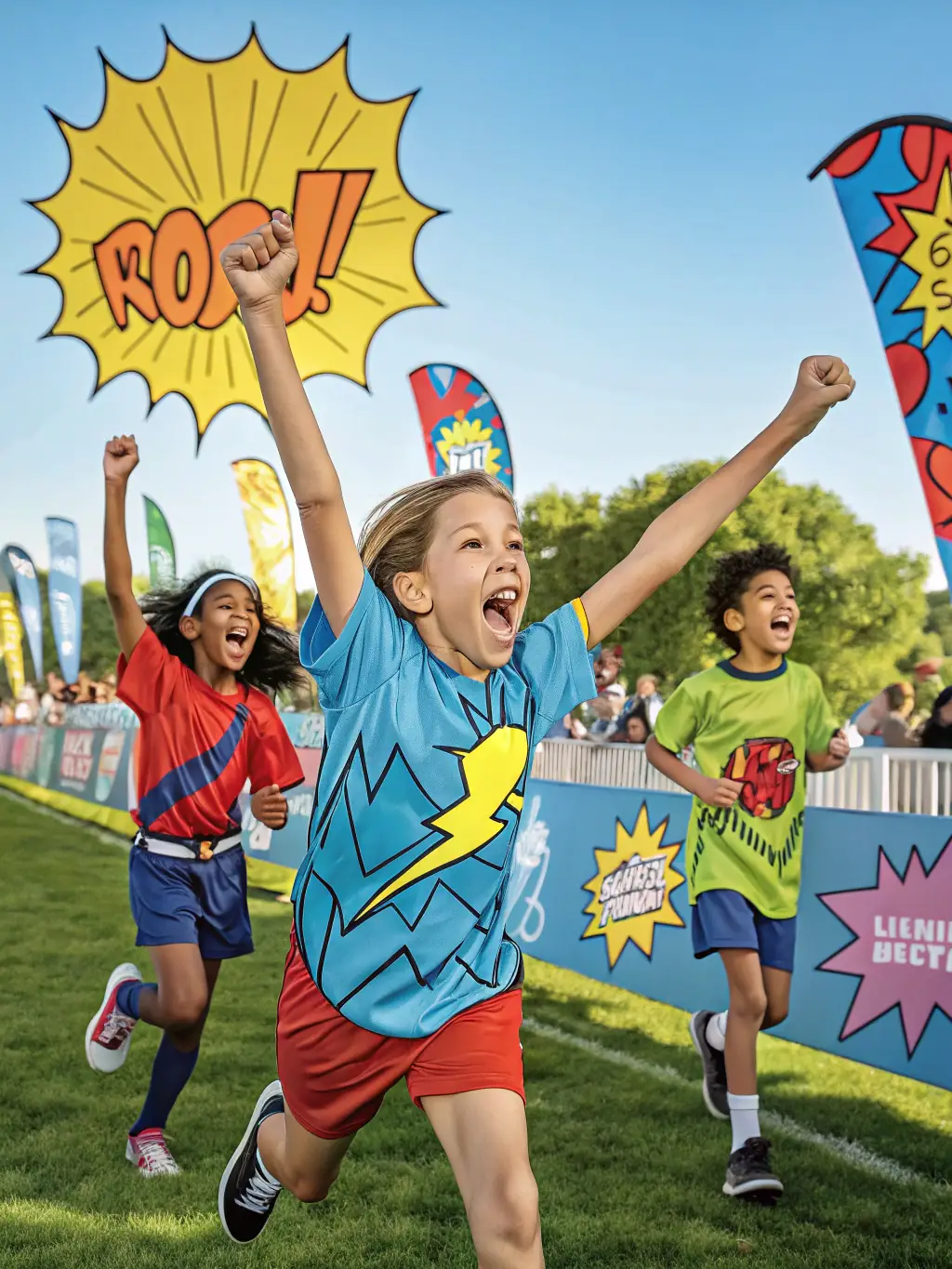 A community event with families participating in various sports activities, highlighting the inclusive and engaging atmosphere of UNION SPORTIVE DE LA VALLÉE DE LA SANTOIRE.